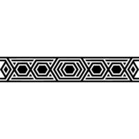 Geometric Deco Border, Elegant Pattern, Black White vector