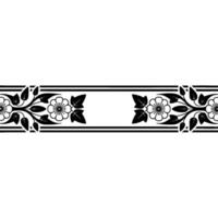 Art Nouveau Floral Border, Elegant Decorative Element, Foliage vector
