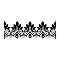 Intricate Black Floral Border, Elegant Element, Swirls vector