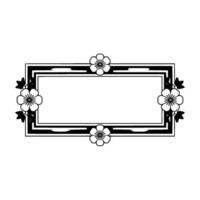 Elegant Floral Frame, Minimalist , Japanese Influence, Cherry vector