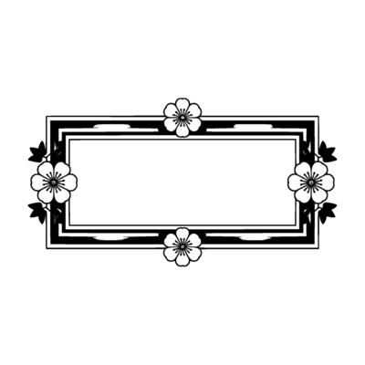 Elegant Floral Frame, Minimalist , Japanese Influence, Cherry