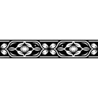 Art Nouveau Floral Border, Elegant Decorative Element, Botanical vector