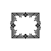 Art Deco Floral Frame Elegant Vintage, Pattern vector