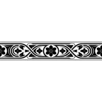 Intricate Black Floral Border, Vintage - Art nouveau vector