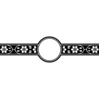 Elegant Floral Border, Circular Focal Point, Japanese vector