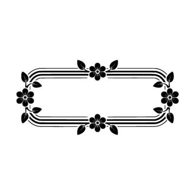 Art Deco Floral Frame, Elegant Element, Vintage
