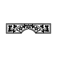 Ornate Black Ivy Border, Victorian vector