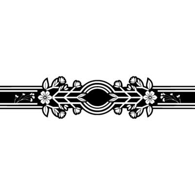 Art Deco Floral Border, Elegant Element, Pink