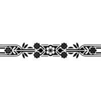 Elegant Floral Border, Japanese Inspired, Line vector