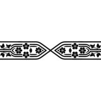 Art Deco Floral Border, Elegant Element, Textile vector