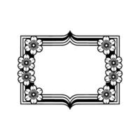 Art Deco Floral Frame Elegant Vintage, Symmetry vector