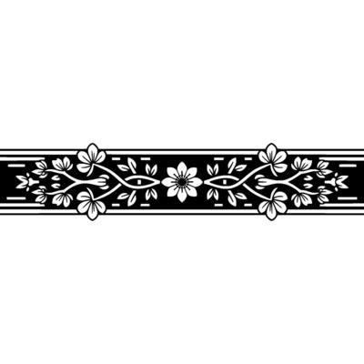 Elegant Floral Border, Vintage Style, Decorative Element, alternate version 17