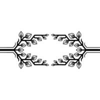 Art Deco Botanical Frame, Elegant Element, Branch vector