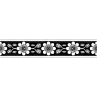 Elegant Floral Border, Vintage Style, Minimalist - Monochrome vector