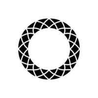 Geometric Circle Emblem, Minimalist , Black White vector