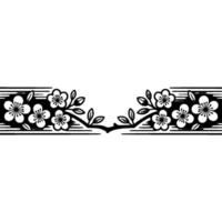 Delicate Sakura Branch Border, Minimalist Japanese vector
