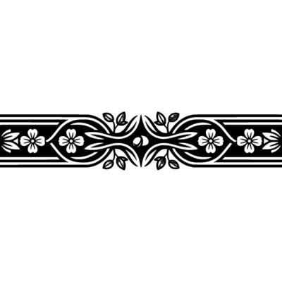 Elegant Floral Border, Vintage , Decorative Element, alternate version 255