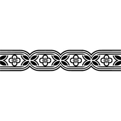 Elegant Japanese Floral Border, Vintage, Pattern