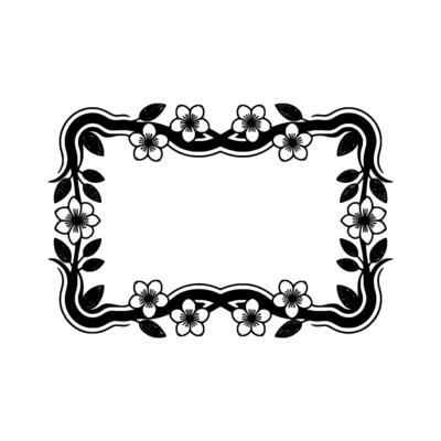 Floral Frame, Vintage Botanical Border, Delicate