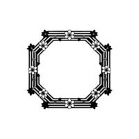Elegant Japanese Floral Octagon Frame Minimalist vector