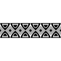 Geometric Deco Border, Stylized Black White Pattern - Triangles vector