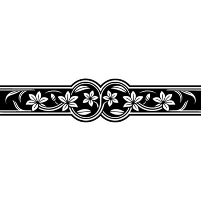 Elegant Floral Border, Vintage , Decorative Element, alternate version 264