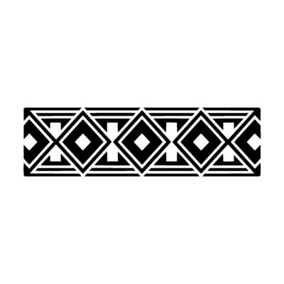 Geometric Border, Black White Deco Pattern, Art deco