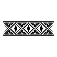 Geometric Deco Border, Stylized Black White Pattern, Ornament vector
