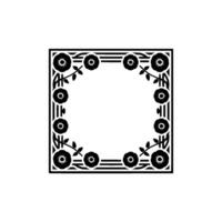 Geometric Floral Border, Art Deco Style, Symmetrical vector