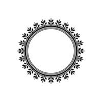 Elegant Botanical Circle Frame, Vintage vector