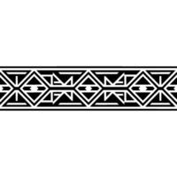 Geometric Deco Border, Black and White Pattern - Symmetrical vector