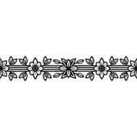 Elegant Floral Border, Minimalist , Decorative Element - Lineart vector