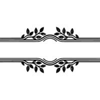 Elegant Botanical Divider, Vintage Style, Minimalist, Line vector