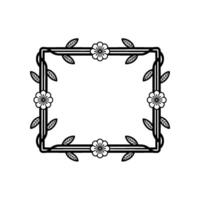 Elegant Floral Frame, Minimalist , Botanical Accent, Lineart vector