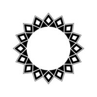 Geometric Circle Frame, Minimalist , Black White, Pattern vector