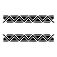 Geometric Deco Border, Stylized Black White Pattern, Abstract vector
