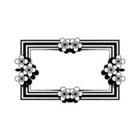 Elegant Floral Frame, Minimalist , Japanese Influence, Blossom vector