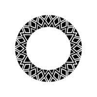 Geometric Circle Frame, Minimalist , Black White - Pattern vector