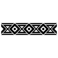 Geometric Tribal Border, Minimalist , Black White - Decorative vector