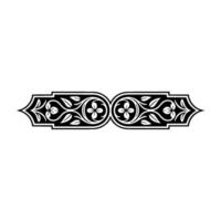 Intricate Black Floral Border, Vintage Element, Gothic vector