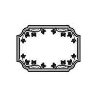 Elegant Botanical Frame, Art Deco Style, Ivy vector