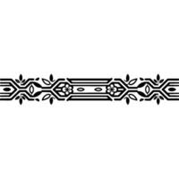 Art Deco Floral Border Elegant Division Element vector
