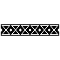 Geometric Border, Stylized Pattern, Black White vector