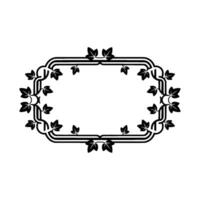 Elegant Botanical Frame, Vintage Style Border, Leaves vector