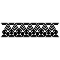 Geometric Deco Border, Stylized Black White Pattern - Abstract vector