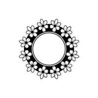 Floral Frame, Minimalist , Circular Motif vector