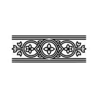 Elegant Floral Border, Vintage , Decorative Element, alternate version 320 vector