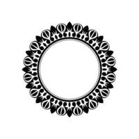Intricate Floral Frame, Vintage , Minimalist Circle vector