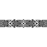 Art Deco Floral Border, Elegant Element, Lineart vector