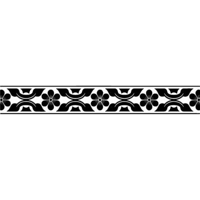 Intricate Black Floral Border, Vintage Element, Line